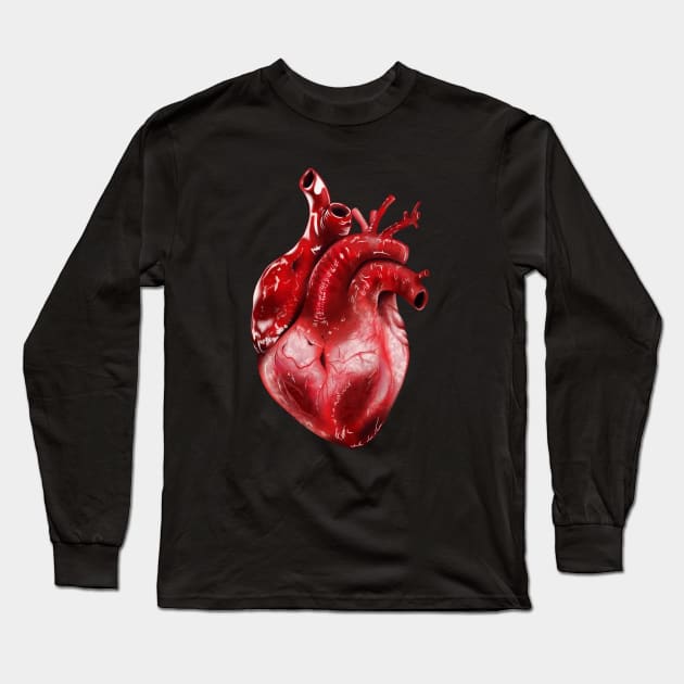 Anatomical Heart Long Sleeve T-Shirt by leafdesigns